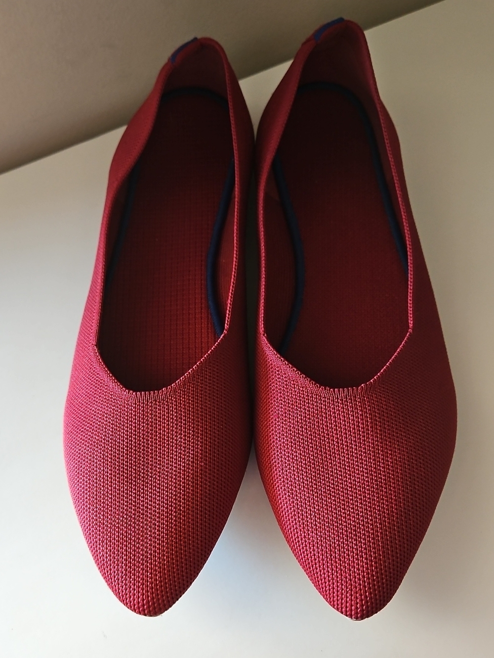 FRANK MULLY ROTHYS LIKE RED KNIT POINTE TOE FLATS SZ 9